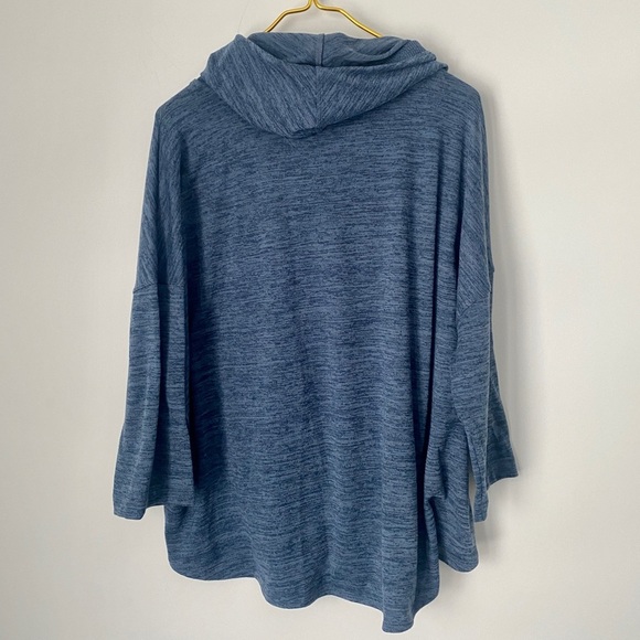 Calvin Klein Performance 3/4 Sleeve Blue Stretch Funnel Neck Hoodie Women’s 1X - Picture 3 of 9